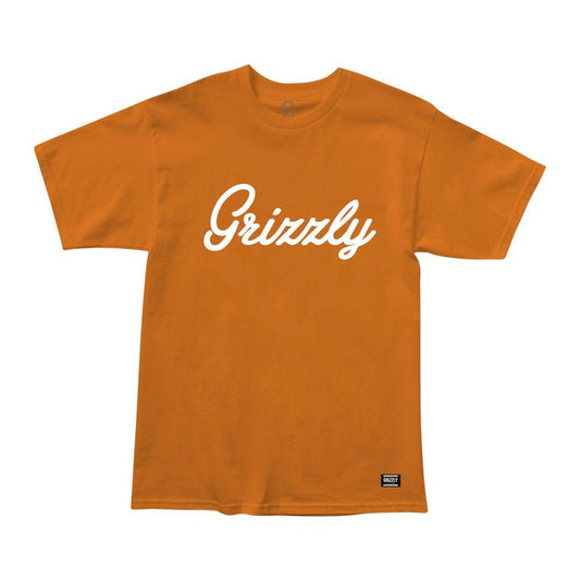 Camiseta Grizzly Script Logo Orange/Laranja - Dreamin Shop BR