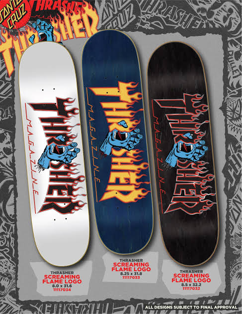 SHAPE IMPORTADO SANTA CRUZ MAPLE THRASHER  SCREAMING FLAME LOGO 8.5"