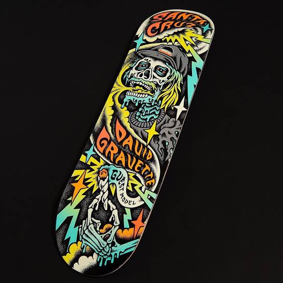 SHAPE IMPORTADO SANTA CRUZ MAPLE GRAVETTE GUEST PRO HIPPIE SKULL  8.5"