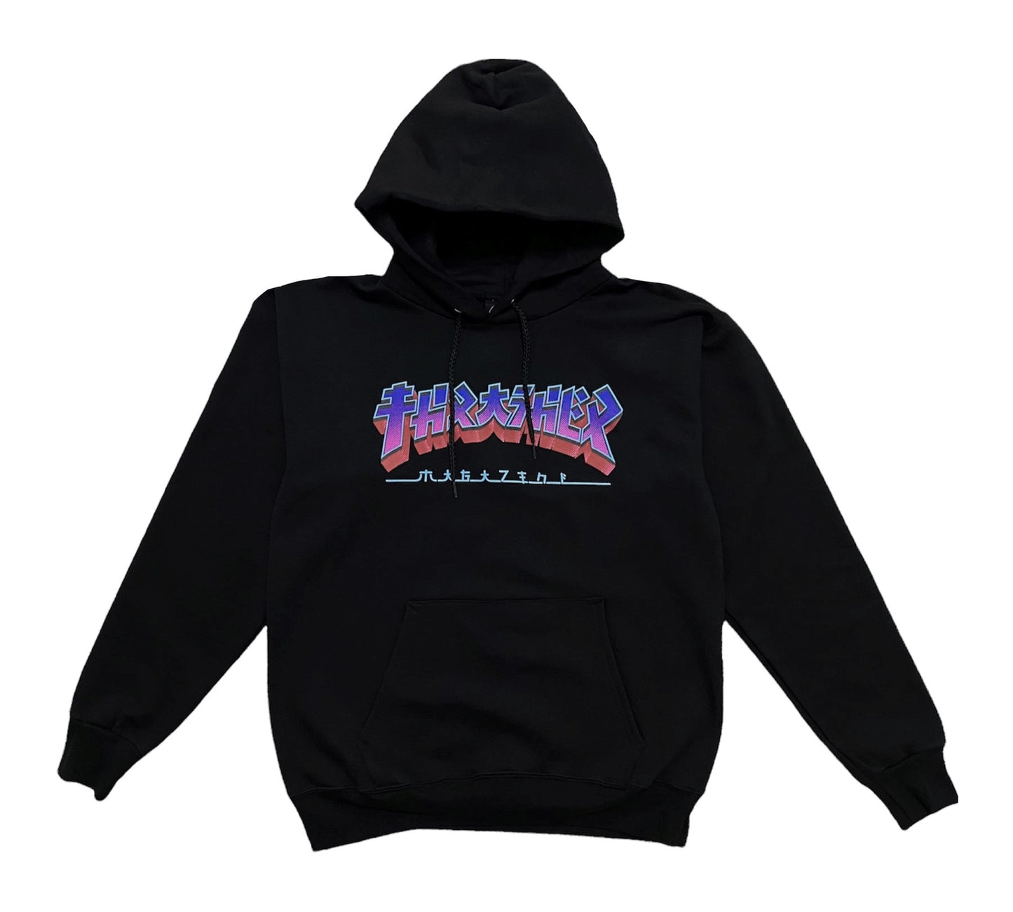 MOLETOM THRASHER CANGURU FECHADO GODZILLA BURST - Black/Preto