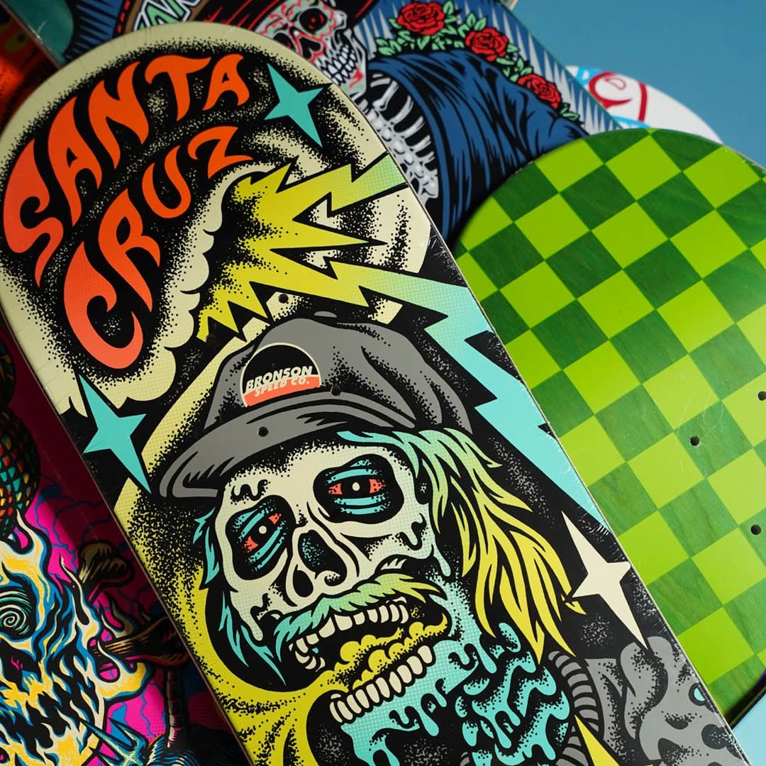 SHAPE IMPORTADO SANTA CRUZ MAPLE GRAVETTE GUEST PRO HIPPIE SKULL  8.5"