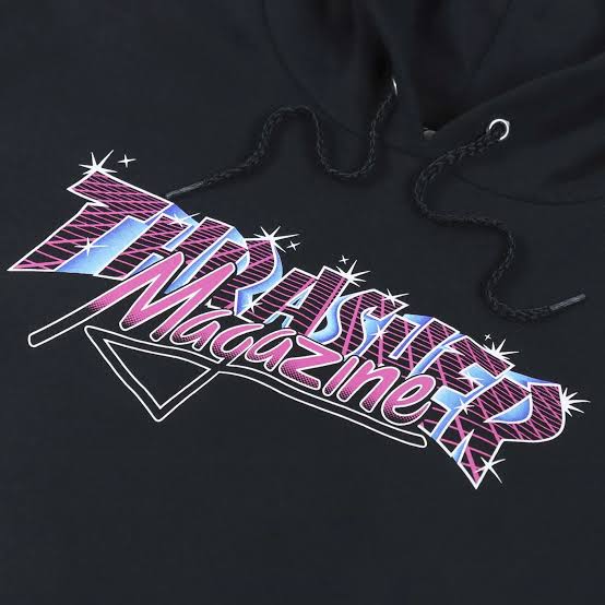 MOLETOM THRASHER CANGURU FECHADO VICE LOGO - Black/Preto