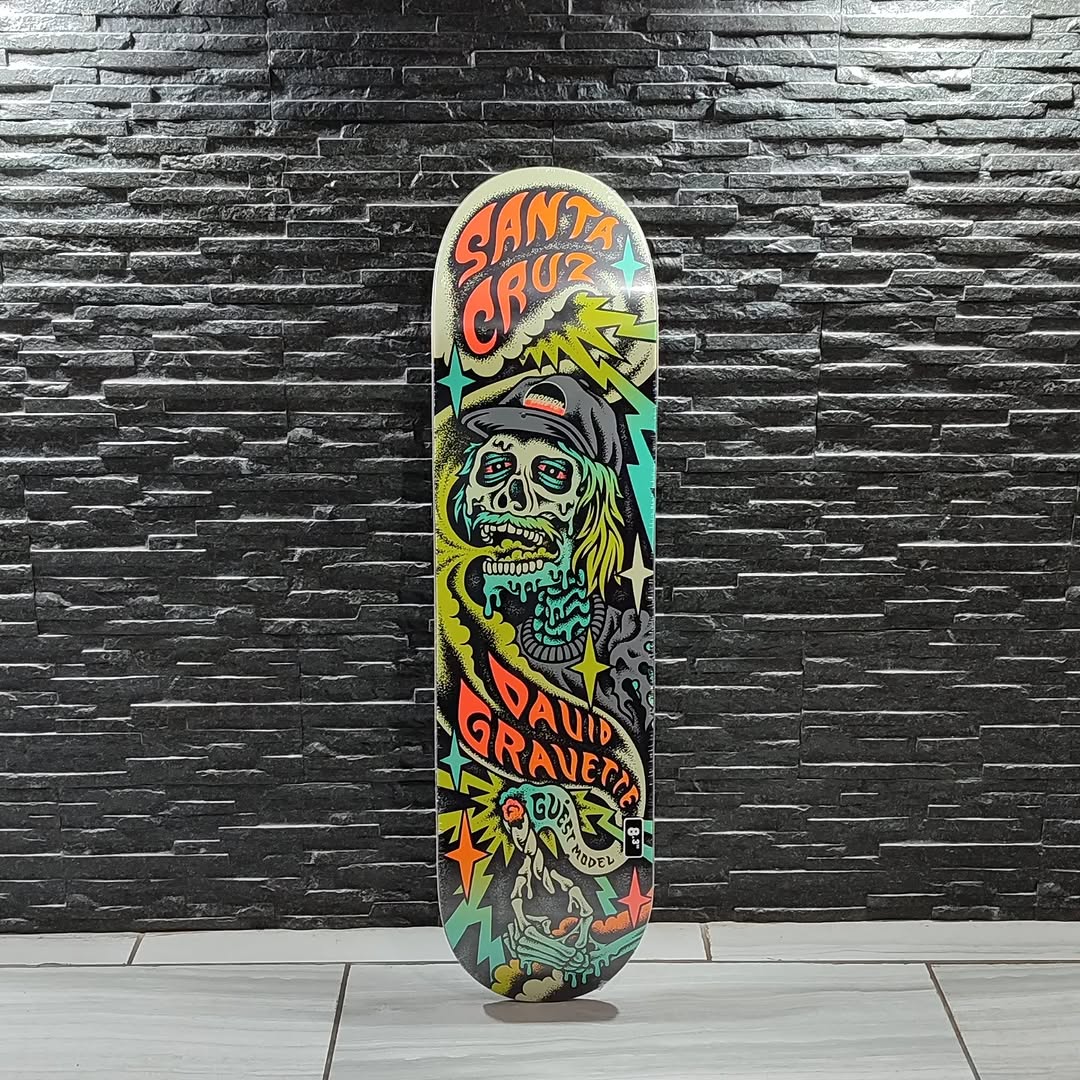 SHAPE IMPORTADO SANTA CRUZ MAPLE GRAVETTE GUEST PRO HIPPIE SKULL  8.5"