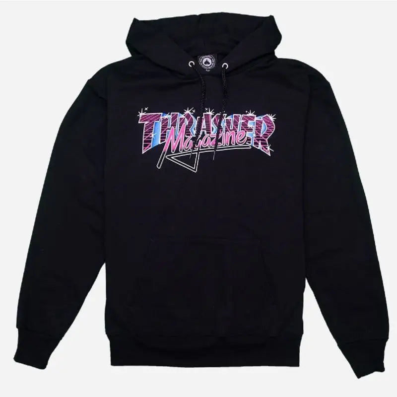MOLETOM THRASHER CANGURU FECHADO VICE LOGO - Black/Preto