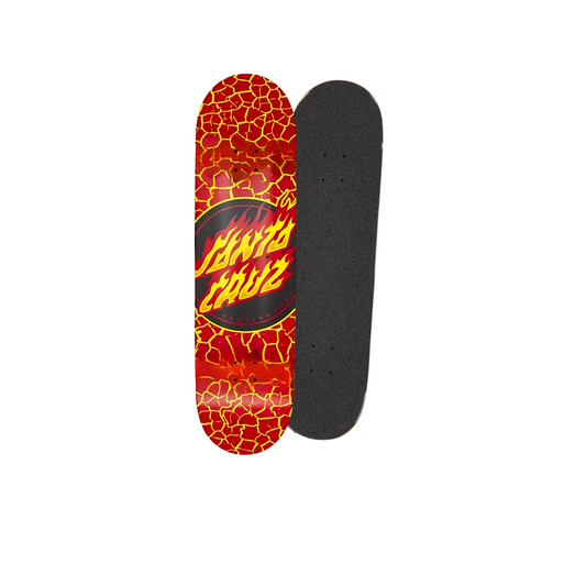 Shape Santa Cruz Importado Flame DOT  8.0" + Lixa Importada emborrachada brilhante ( Padrão Grizzly)