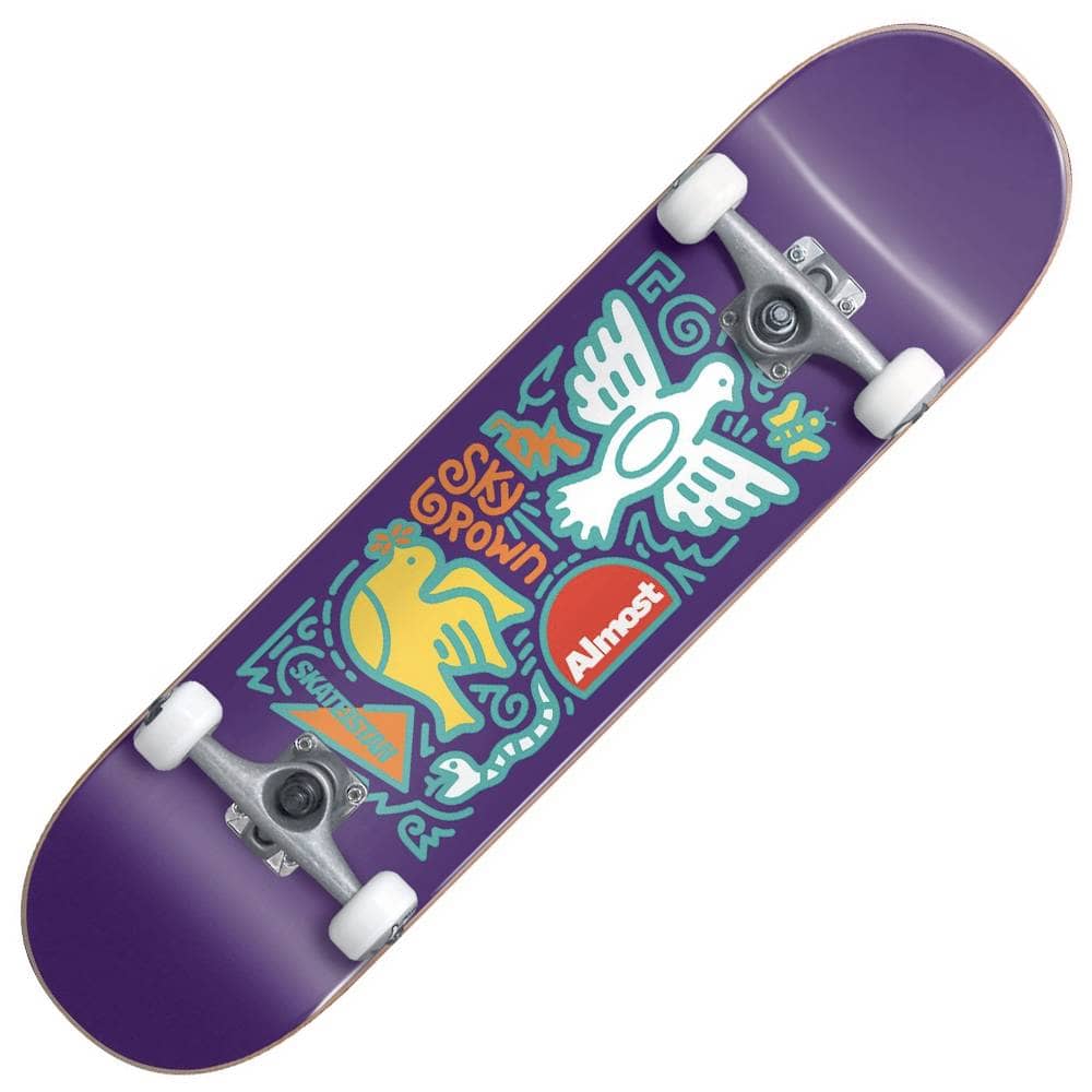 Skate Importado Almost Skateboard Skateistan Sky Brown Doodle Purple 7.8