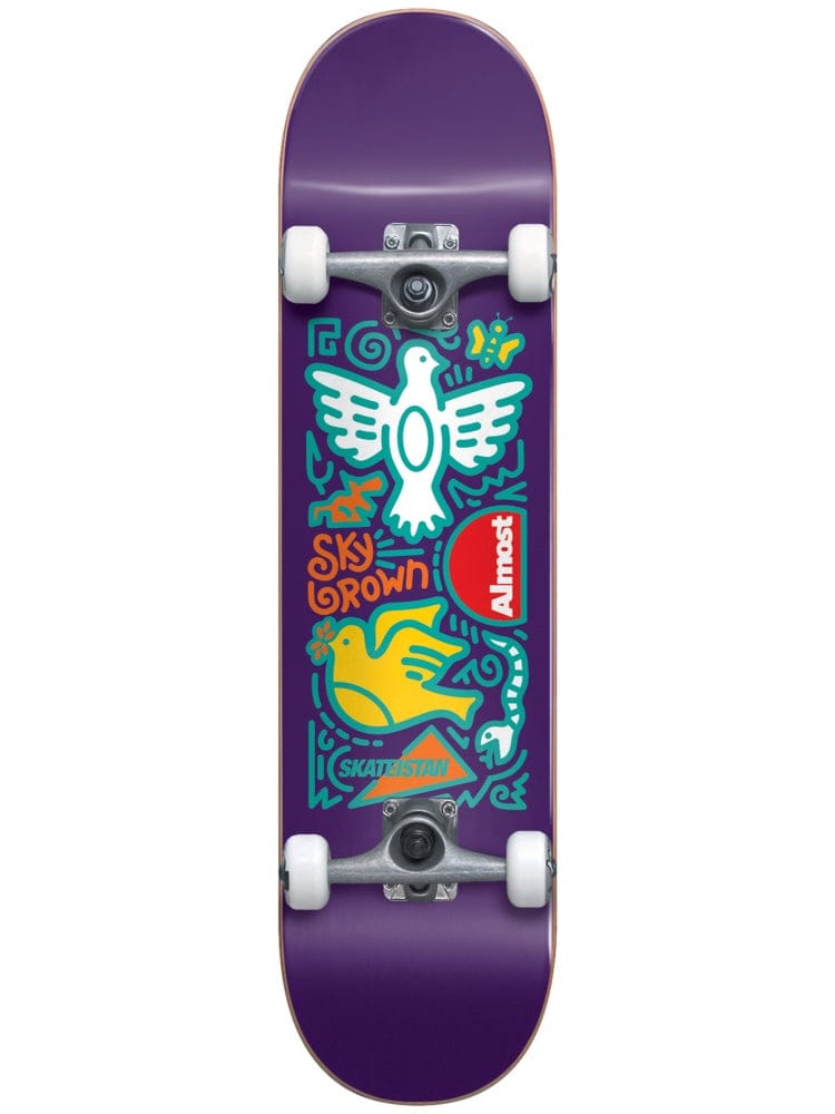 Skate Importado Almost Skateboard Skateistan Sky Brown Doodle Purple 7.8