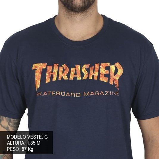 Camiseta Thrasher Magazine Skategoat inferno Azul Marinho