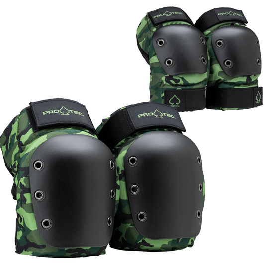 Kit Proteção PROTEC Street Knee /Elbow Pad Set  Street -  Open Black Camo